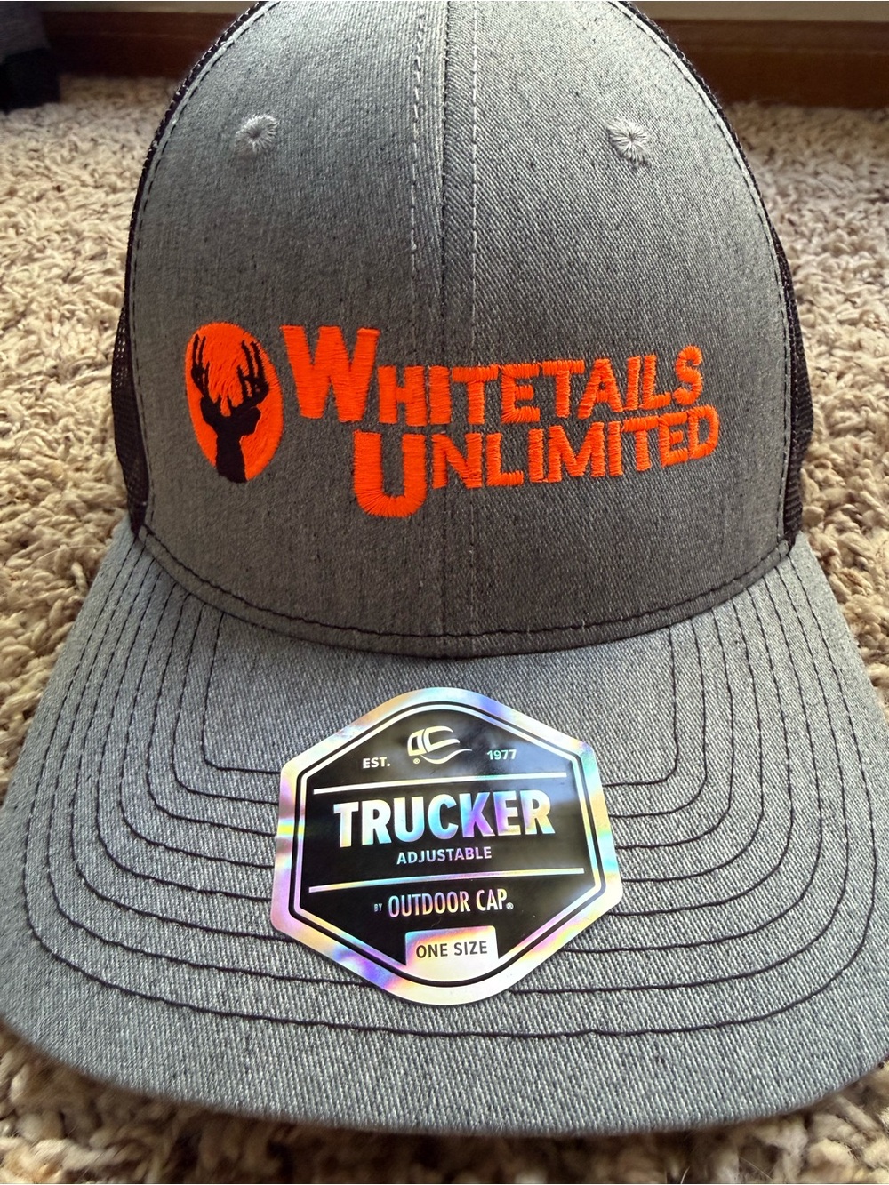 Whitetails Unlimited Black/Gray Trucker Hat-outdoors menswear